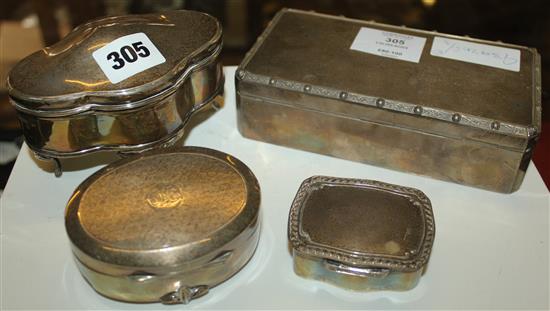 4 silver boxes